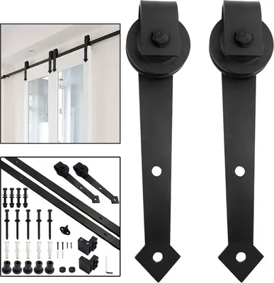 Obrázok produktu pre SWANEW montážna súprava systému posuvných dverí s bežeckou dráhou drevené dvere posuvné dvere kovanie 183CM v tvare šípky