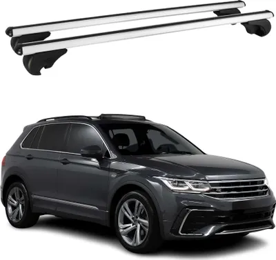 Image de Barres de toit Transversales pour VW Tiguan mk2 2016-2024 Aluminium Argent