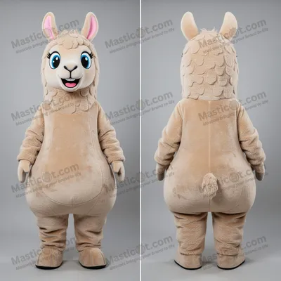 Produktbild von Beiges MASTICOT flauschiges Lama-Maskottchen