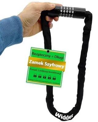 Zdjęcie produktu dla Zamek szyfrowy rowerowy łańcuch 105 cm 5 cyfrowy antykradzież