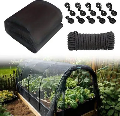 Produktbild von Schwarzes, fijnmaziges Gartenbeschermungsnet, 6 x 2,4 m, Insektenschutz, pro Meter