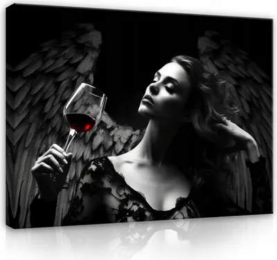 Obrázok produktu pre Obraz na plátne anjel čierna žena abstraktný 100x70 cm XXL moderný obraz na plátne obrazy plátno obraz nástenná maľba obývacia izba spálňa