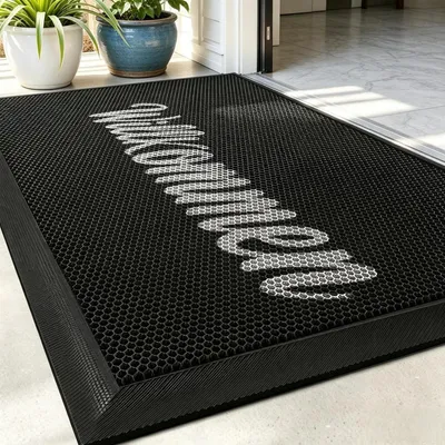 Produktbild von Fußmatte Außen 80x120 cm Schwarz Rutschfest Schmutzfangmatte Waschbar