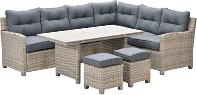 Produktbild von Seagull Lounge- Diningset - 5-teilig - rechts - vintage willow - reflex black - light teak Vironwood