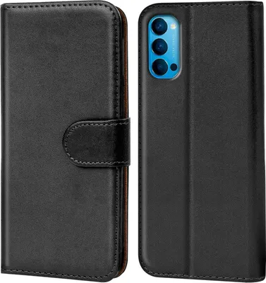Produktbild von Conie Klapp Tasche für OPPO Reno 4 Pro 5G Kartenfach Rundumschutz Hülle in Schwarz