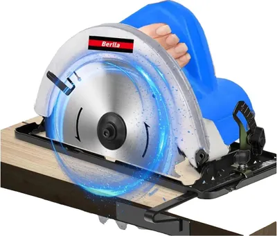 Image de Scie circulaire, puissance 2000W, lame 7-1/2 pouces, vitesse 5500 tr/min, angle d'inclinaison 0 à 45°, profondeur de coupe réglable