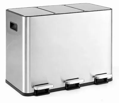 Produktbild von COSTWAY Mülleimer 3 fächer, 3x15L Mülltrennsystem Küche aus Edelstahl