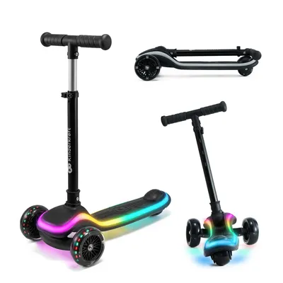Immagine prodotto di Kk Kinderkraft Raket Monopattino Bambini 3 Ruote Con Luci Led Rgb, Pieghevole, Manubrio Regolabile, 2 Anni, Nero