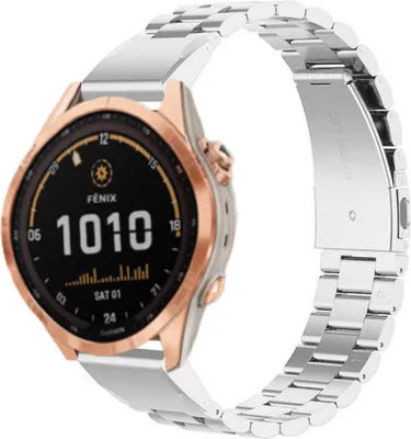 Produktbild von Strap-it Stahlarmband - Kompatibel mit Garmin Fenix 7s Armband Gliederarmband Hochwertiger EdelstahlFaltschließe für Garmin Smartwatch Armband Silber 20mm smartwatch