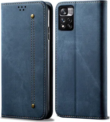 Obrázek produktu pro Redmi Note 11 Pouzdro, Kožené Peněženkové Pouzdro s Magnetickým Uzavíráním a Stojánkem pro Xiaomi Redmi Note 11 modré