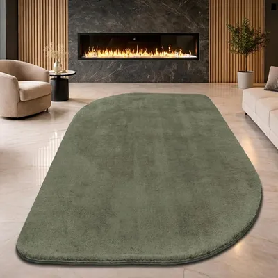 Produktbild von Design Teppich Shape in eleganter Freiform weich Forest Grün Größe - 160 x 220 cm