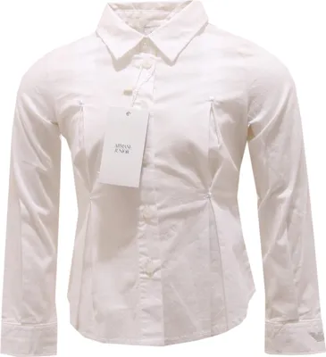 Zdjęcie produktu dla 0809T ARMANI JUNIOR biała koszula z długim rękawem dziecięca