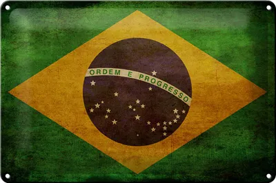 Produktbild von Blechschild Flagge Brasilien, 30 x 20 cm, Blechschilder Fahne Nationalität