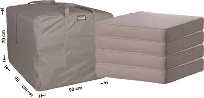 Produktbild von Raffles Covers Tragetasche für Lounge Kissen 90 x 90 x 70 cm | Atmungsaktiv | Wasserdicht | UV-beständig | Doppelnähte | Handgriffe