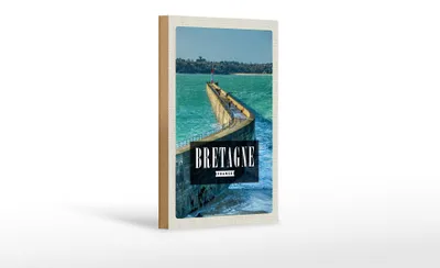 Produktbild von Holzschild Reise 12x18 cm Bretagne France Reiseziel Urlaub Dekoration