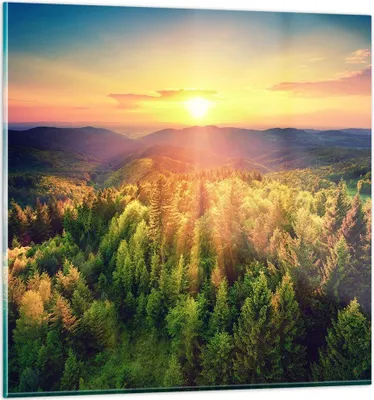 Produktbild von Bilder auf glas - Berge Natur - 30x30cm - Glasbilder - Wandbilder - Bilder - Kunstdruck - zum Aufhängen bereit - Wanddekoration aus Glas - Glas Bilder - Wandbild auf Glas - Einteilig - GAC30x30-3697