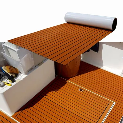 Obrázek produktu pro 240x90 cm Teaková pěna EVA Loď Jachta Podlahová rohož Samolepicí koberec 6 mm (hnědá)