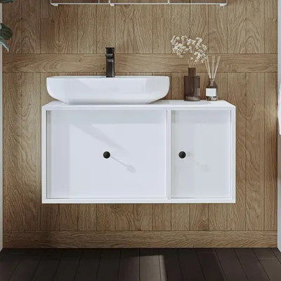 Obrázok produktu pre Skye Decor, kvalitná skrinka do kúpeľne s umývadlom, biela, 90x45x45 cm, 100% MDF