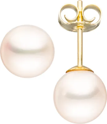 Produktbild von JOBO Ohrstecker 585 Gold Gelbgold 2 Süßwasser Perlen 7,5 mm