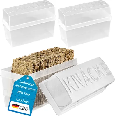 Produktbild von 2 x Knäckebrot Dosen im Set Knäckebrotdose Knäckebrotbox Aufbewahrungsdosen weiß