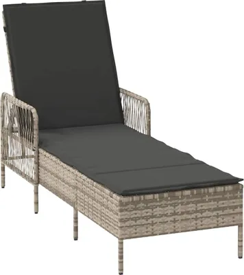 Obrázek produktu pro vidaXL Lehátko s polštářem světle šedé 157 x 55 x 92 cm polyratan