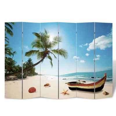 Immagine prodotto di Paravento Pieghevole 217x170 cm con Stampa Spiaggia
