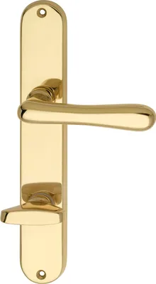 Produktbild von MARCHESI Drückergarnitur ELEGANT 22 - auf Schild WC 90, Messing poliert ÖNORM