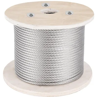 Image de Câble en acier - Diamètre : 4 mm - Longueur : 152 mètres - Construction 1x19 - Acier inoxydable 316