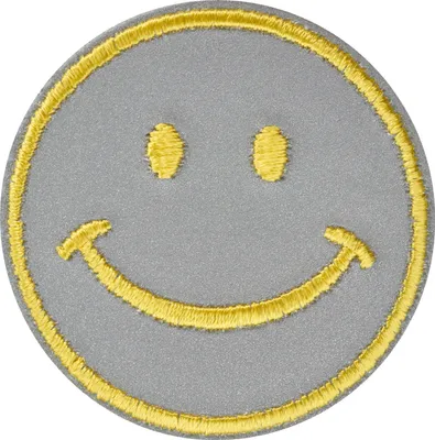 Produktbild von Bügelapplikation "Smile", reflektierend, Ø 5 cm