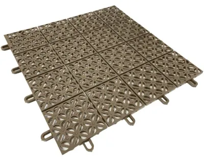 22 Bodenplatten mit Drainage, 30x30 cm, beige, flexibel, für Außen