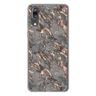 Produktbild von MuchoWow® Handyhülle Schutzhülle Hülle für Huawei P20 Marmor - Rose - Grau - Muster Silikon Softcase Handy Hülle - Hardcover