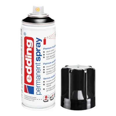Produktbild von Edding Permanent Spray, 200 ml, Schwarz, Glanz, Sprühdose