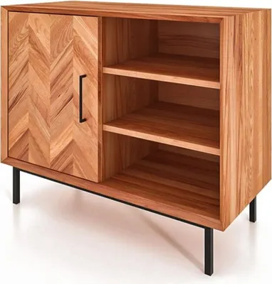 Produktbild von Kommode Seiba Kernbuche massiv 97x45x80 mit 1 Tür 3 Fächer Fischgrätmuster