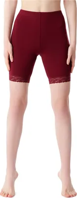 Produktbild von Bellivalini Damen Kurze Leggings aus Viskose mit Spitze BLV50-216 (Weinrot, XS)