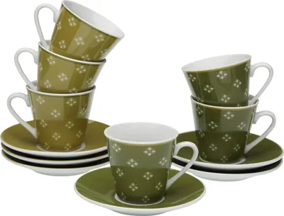 Produktbild von Set aus 6 Teetassen mit Teller Versa Nuka Porzellan