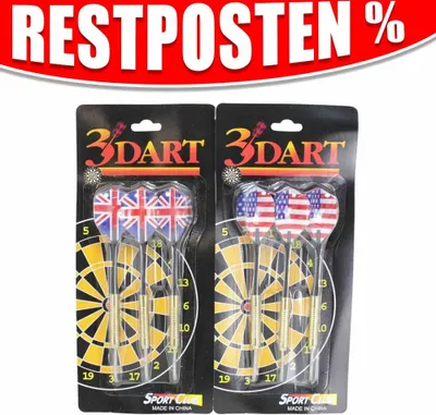 Produktbild von Dartpfeile Steeldart Set, 3 Stück, 14g Gewicht, Metallspitze, 15x3 cm