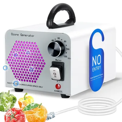 Zdjęcie produktu dla Generator ozonu 2 w 1, 100 mg H, urządzenie do produkcji ozonu, oczyszczacz powietrza z funkcją pracy z wodą i powietrzem, neutralizator zapachów O3 z timerem 120 minut, ozonator do samochodu