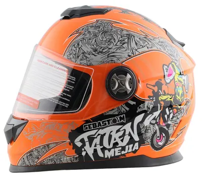 Produktbild von Integralhelm Helm Kinderhelm Motorradhelm Crosshelm Mejia Orange Größe XS