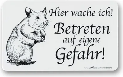 Produktbild von Schild - HAMSTER Hier wache ich! Betreten ... - 308520 - Gr. 25cm x 15cm