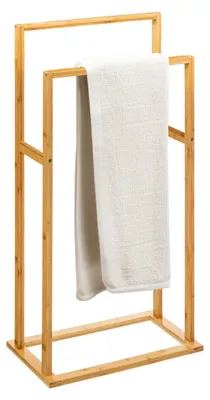 Immagine prodotto di Portasciugamani per il bagno, doppio, in bambù, 42 x 24,2 x 81,5 cm