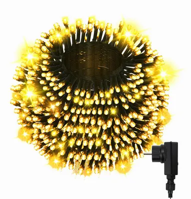 Produktbild von Peviasot Lichterketten 300 LED, 30 m, Warmweiß, 31 V, 8 Modi, IP44, mit schwarzem Kabel, mit 5 m Zuleitung, für Weihnachten