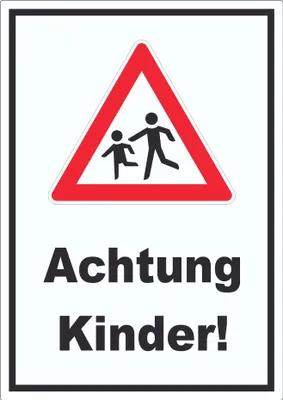 Produktbild von Achtung Kinder Aufkleber A9 (37x52mm)