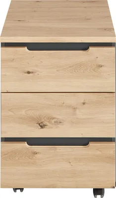 Produktbild von Rollcontainer MEMPHIS Front Artisan Eiche Korpus Graphit 3 Schubladen