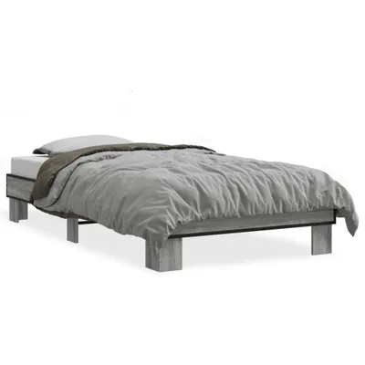 Immagine prodotto di vidaXL Struttura letto grigio Sonoma 90x200 cm in legno e metallo