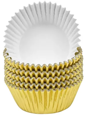 Produktbild von Muffinförmchen Papier aus Metallfolie 100 Stück Gold 5 cm