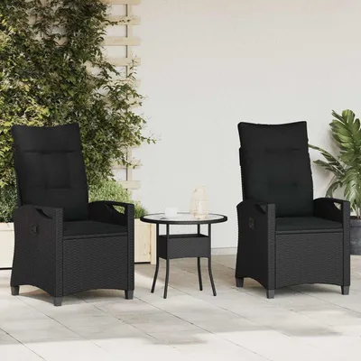 Produktbild von 2 Gartenstühle in Schwarz aus Stahl und Polyester, 56 x 64 x 94 cm