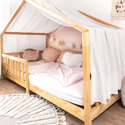 Obrázok produktu pre Nebesá na domčekovú posteľ 135x420 cm biele so zlatou aplikáciou - 1 pás látky