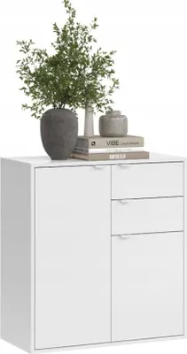 Zdjęcie produktu dla BDW, komoda z szufladami, do salonu, Luna White, 75x35x80cm