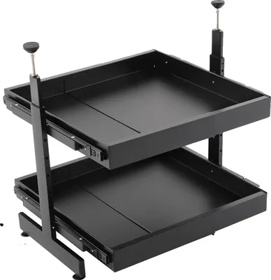 Obrázek produktu pro Organizér do spíže, výsuvný design, dvouúrovňový úložný systém, černý