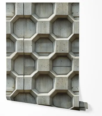 Produktbild von Selbstklebende Tapete Möbelfolie 3D Betonoptik Wabenmuster Geometrisch Modern Wandtapete Wohnzimmer Schlafzimmer Flur Küche Loft Industrial Design 5m x 0,5m